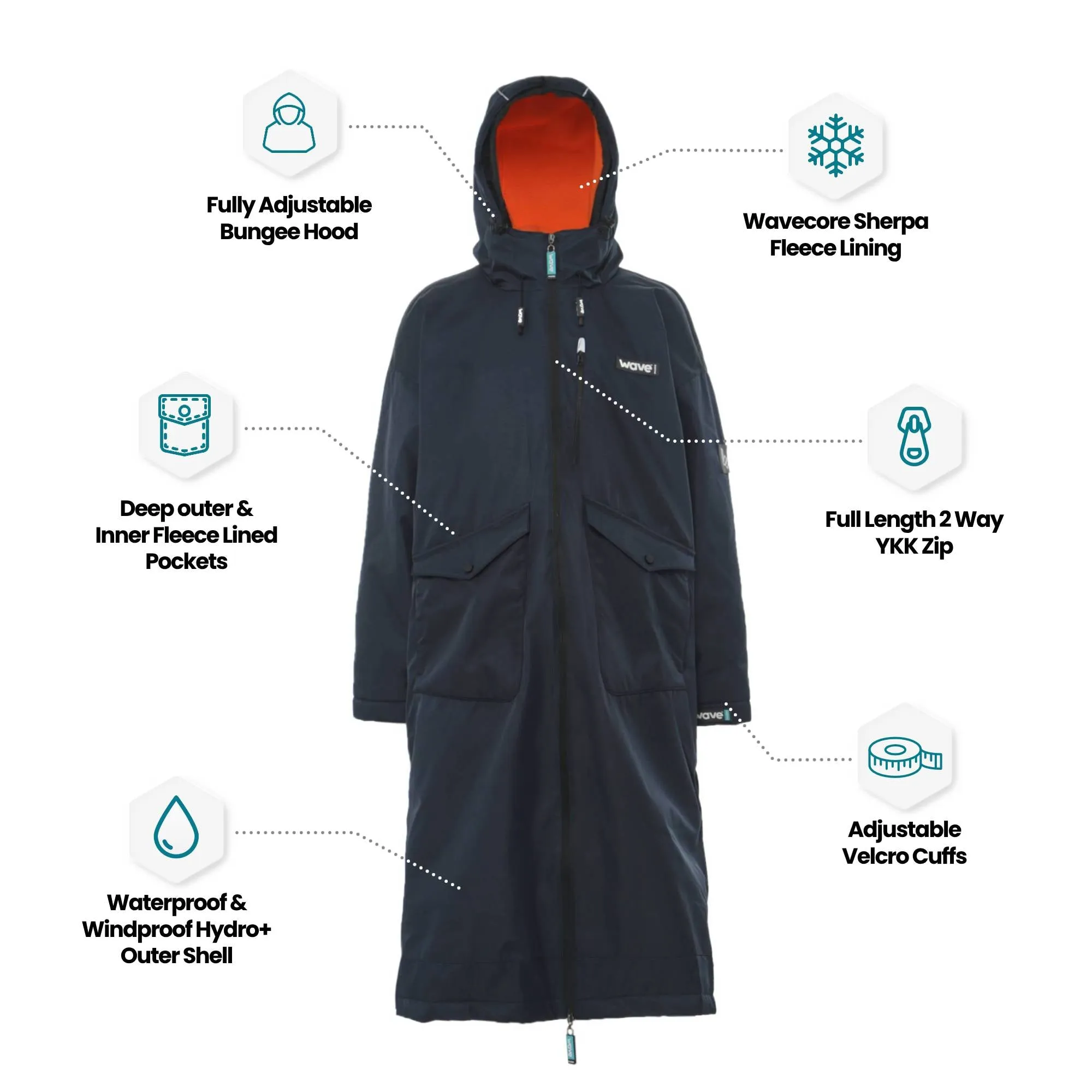 3 in 1 Waterproof & Windproof Changing Robe | Unisex | Navy Blue