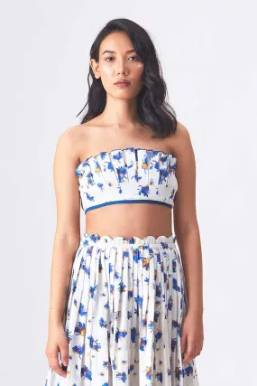 AMELIA - Handloom Denim White Bralette