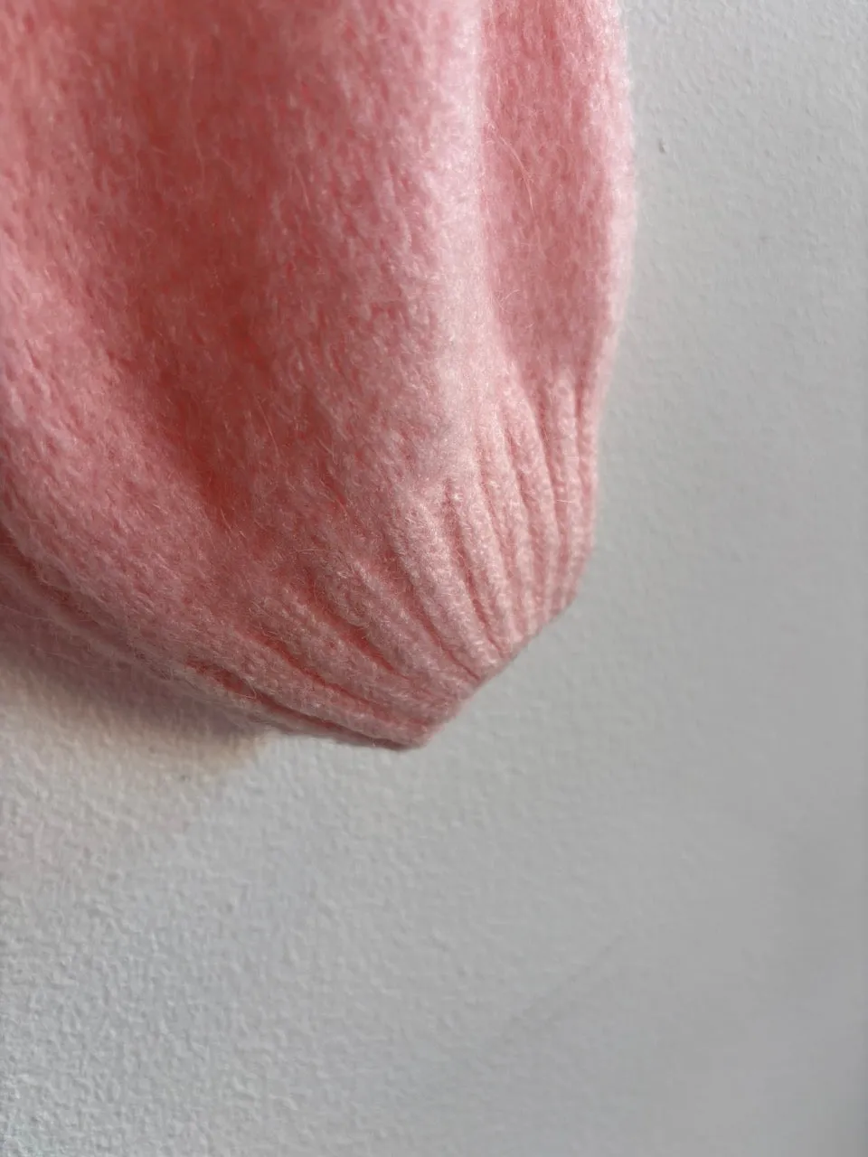 Baby Pink Mohair Balloon Sleeve Jumper