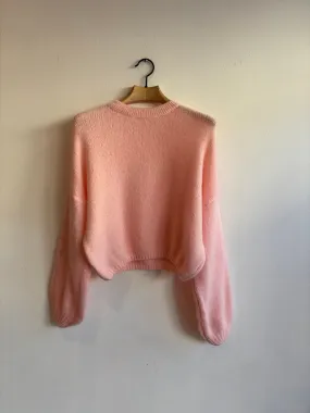 Baby Pink Mohair Balloon Sleeve Jumper