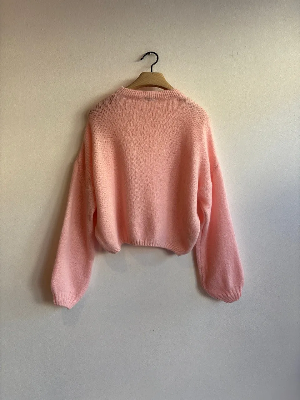 Baby Pink Mohair Balloon Sleeve Jumper