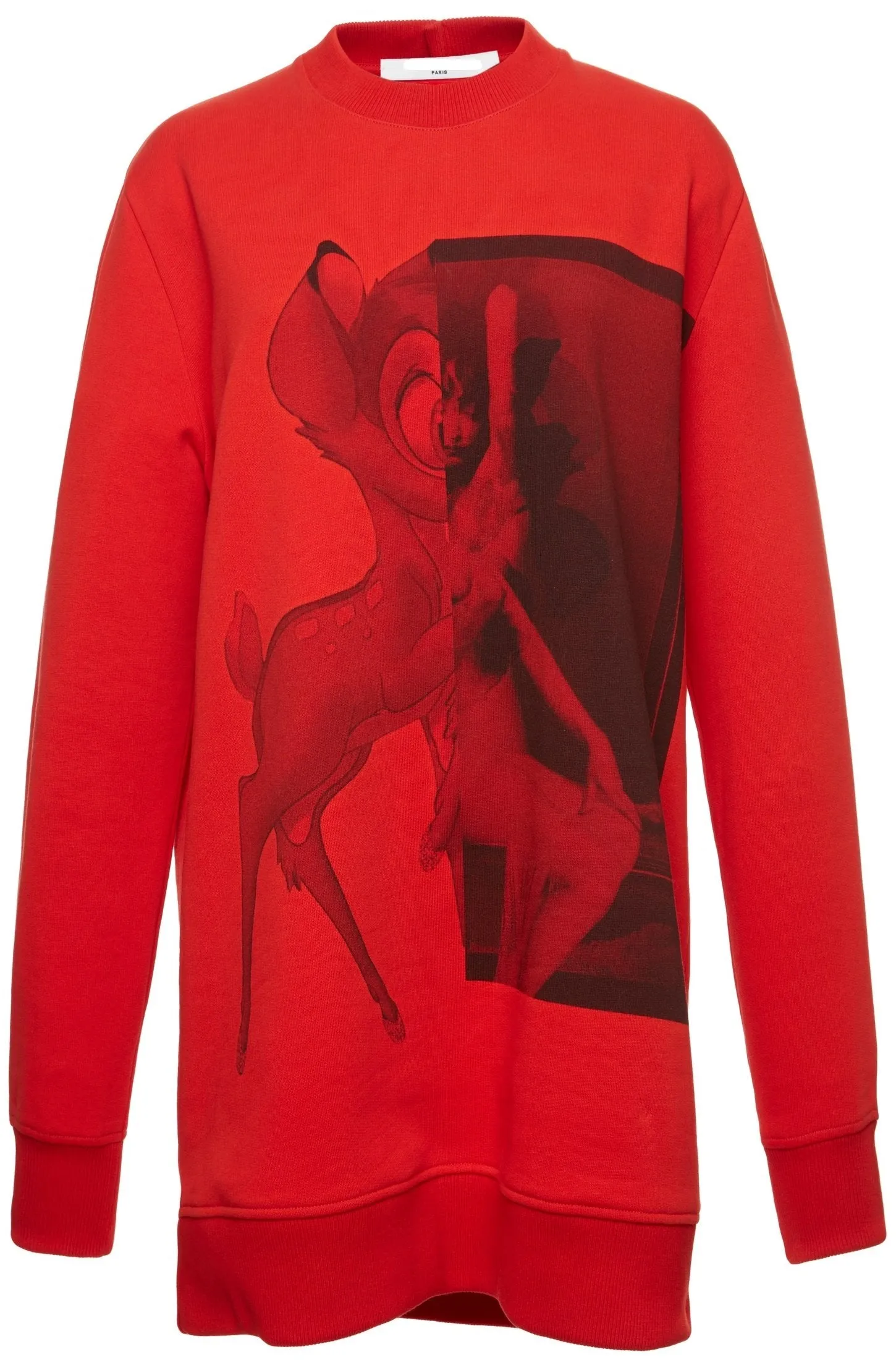 Bambi Printed Cotton Sweatshirt, Red
