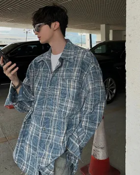 Blue Check Long Sleeve Shirt JMH0039