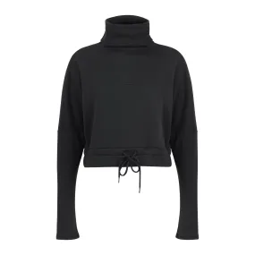 Britney Organic Cotton Roll-Neck Sweatshirt - Black