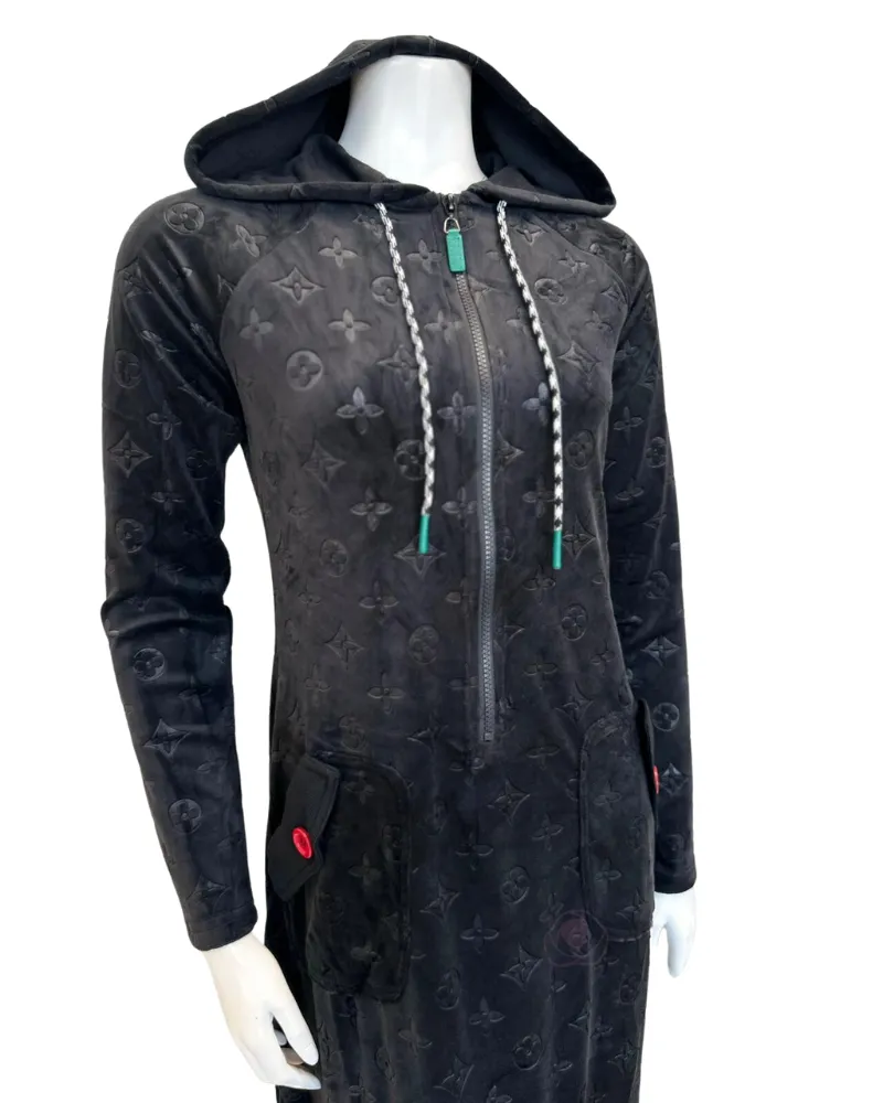 C-6645 LV Inspired Embossed Velour Lounger Morning Robe