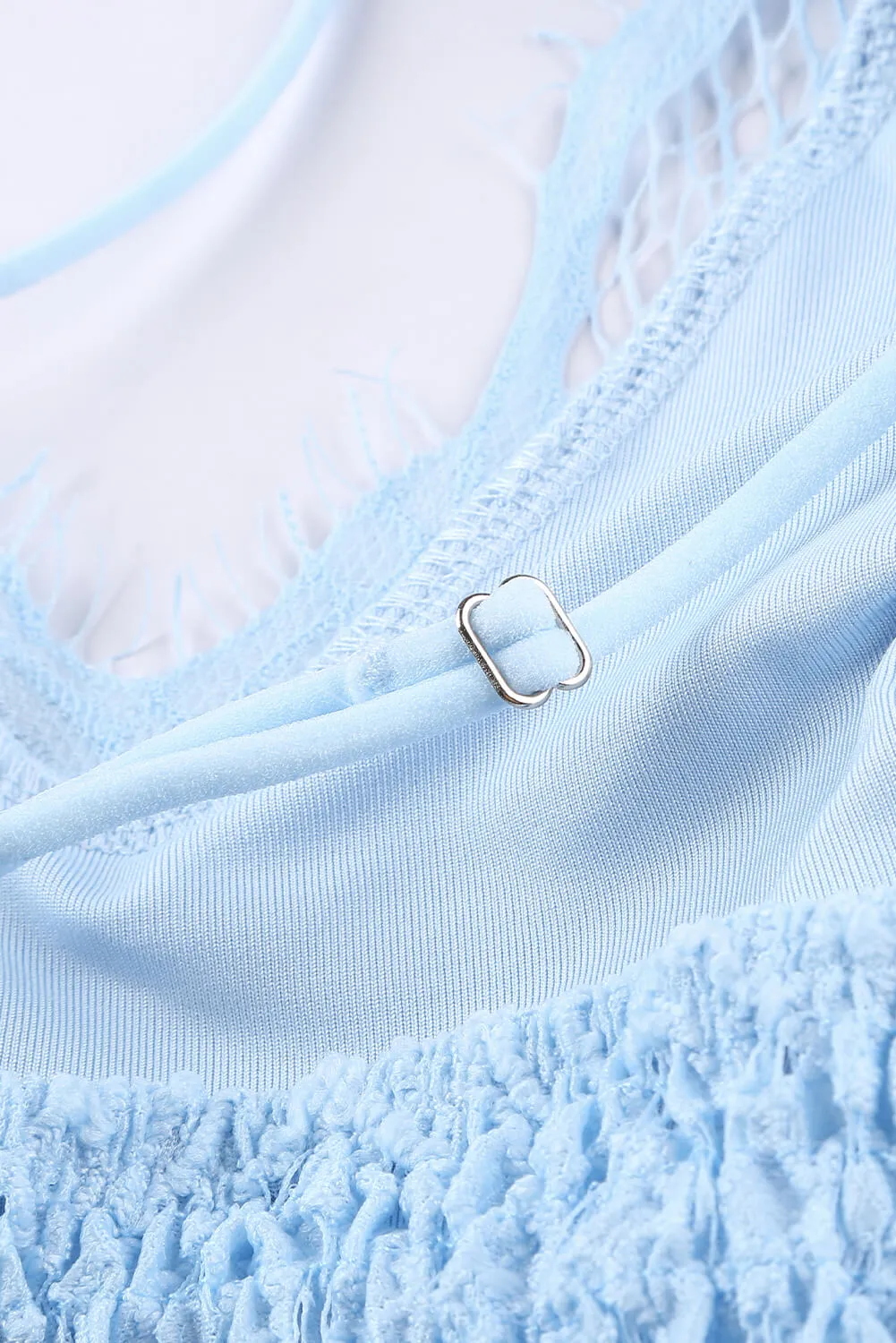 Chic Sky Blue Lace Bralette with Lining