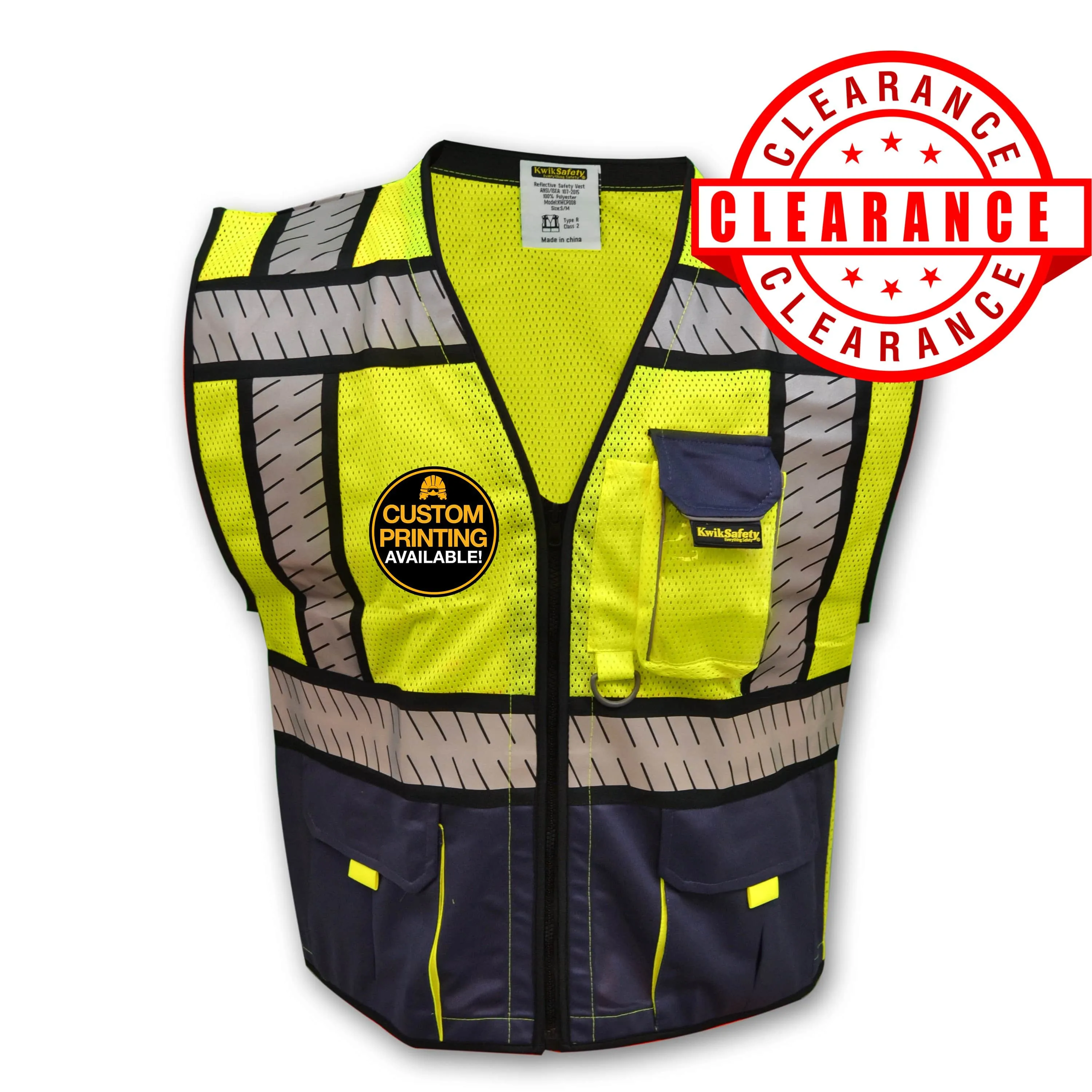 CLEARANCE! KwikSafety SHERIFF | ANSI Class 2 Fishbone Safety Vest (Old Sizing) - Model No.: KS3305