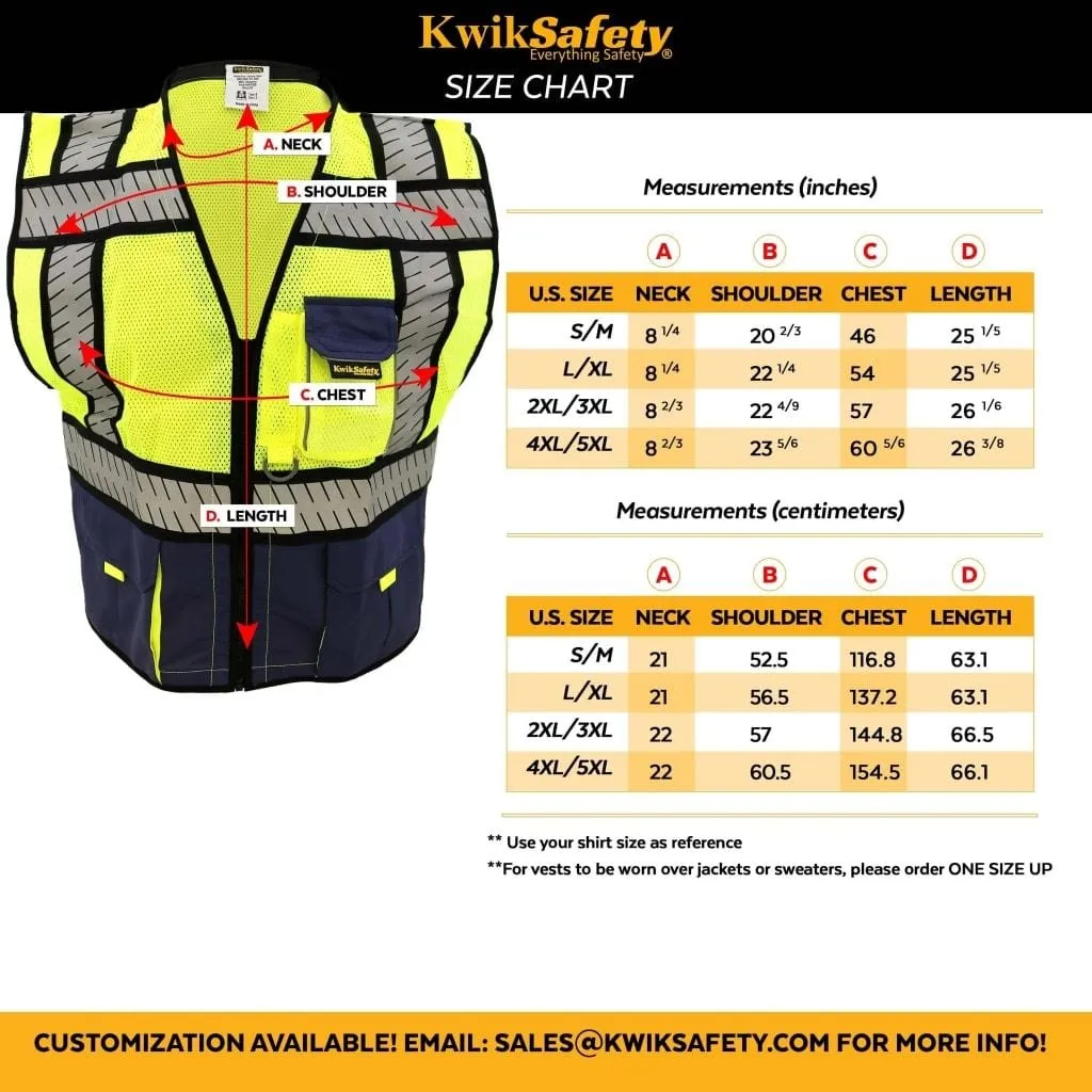 CLEARANCE! KwikSafety SHERIFF | ANSI Class 2 Fishbone Safety Vest (Old Sizing) - Model No.: KS3305