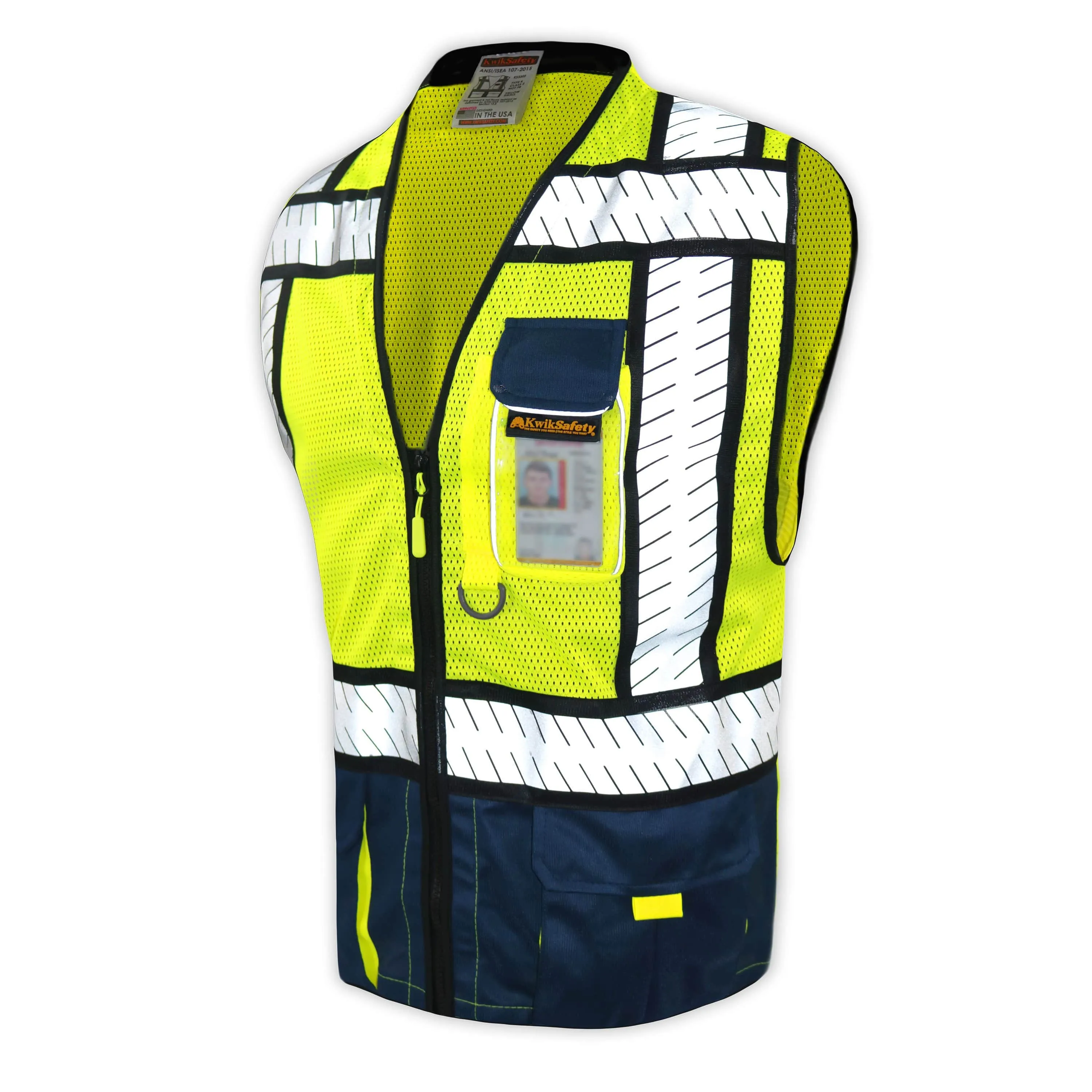 CLEARANCE! KwikSafety SHERIFF | ANSI Class 2 Fishbone Safety Vest (Old Sizing) - Model No.: KS3305