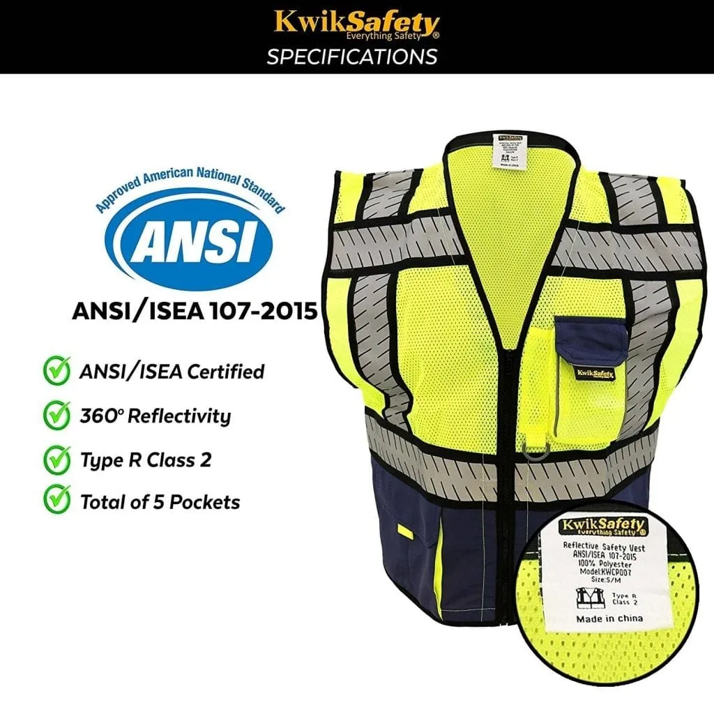 CLEARANCE! KwikSafety SHERIFF | ANSI Class 2 Fishbone Safety Vest (Old Sizing) - Model No.: KS3305