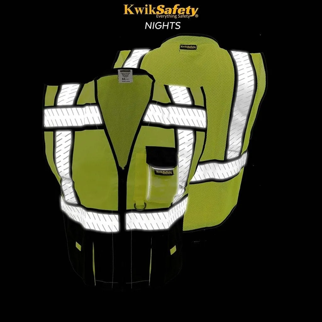 CLEARANCE! KwikSafety SHERIFF | ANSI Class 2 Fishbone Safety Vest (Old Sizing) - Model No.: KS3305