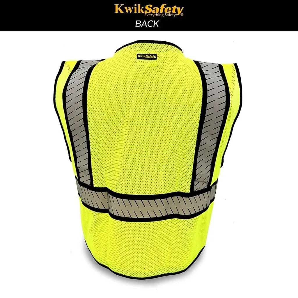 CLEARANCE! KwikSafety SHERIFF | ANSI Class 2 Fishbone Safety Vest (Old Sizing) - Model No.: KS3305