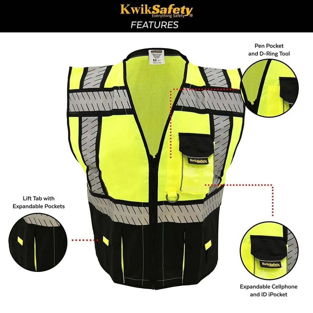 CLEARANCE! KwikSafety SHERIFF | ANSI Class 2 Fishbone Safety Vest (Old Sizing) - Model No.: KS3305