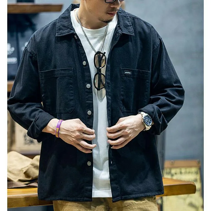 Cotton Long-sleeved Loose Casual Shirt P0523