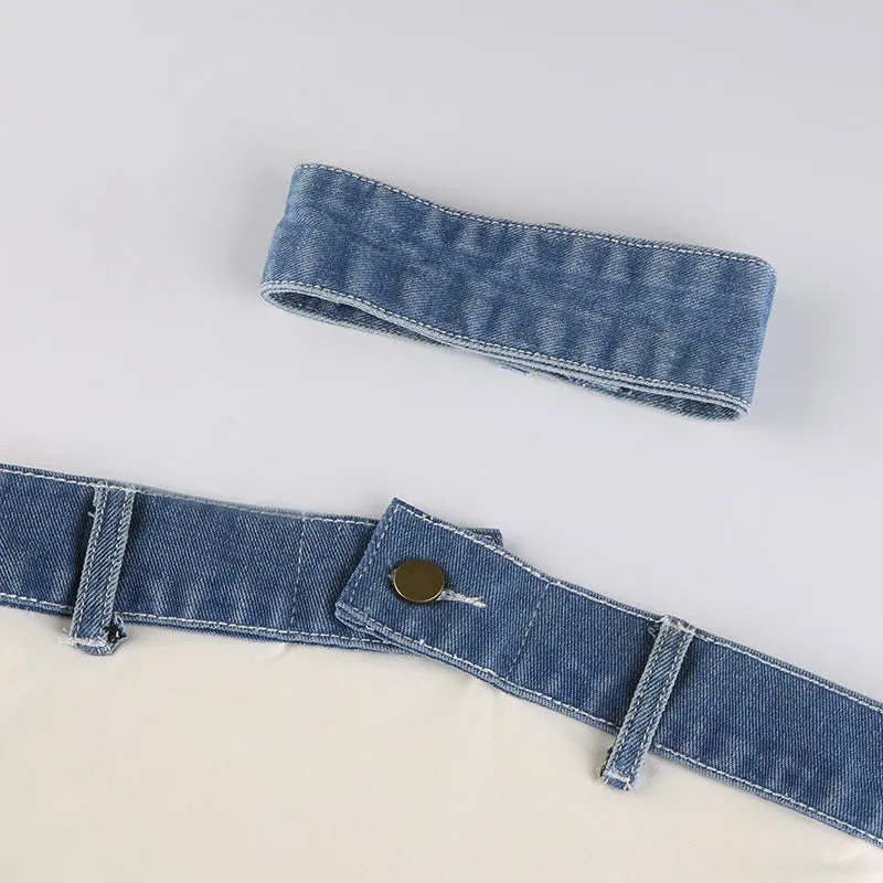 Denim Choker Tube Top