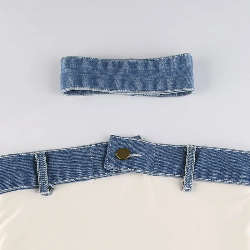 Denim Choker Tube Top