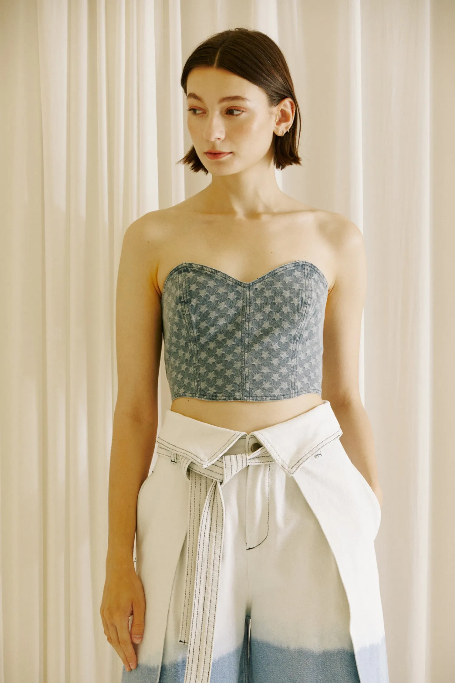 Denim Star Corset Tube Top