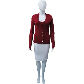 DOLCE & GABBANA RED CARDIGAN SET