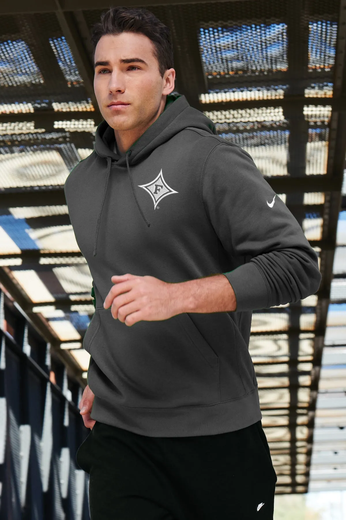 Furman Nike Hooded Sweatshirt - Diamond F & Choice of Sport