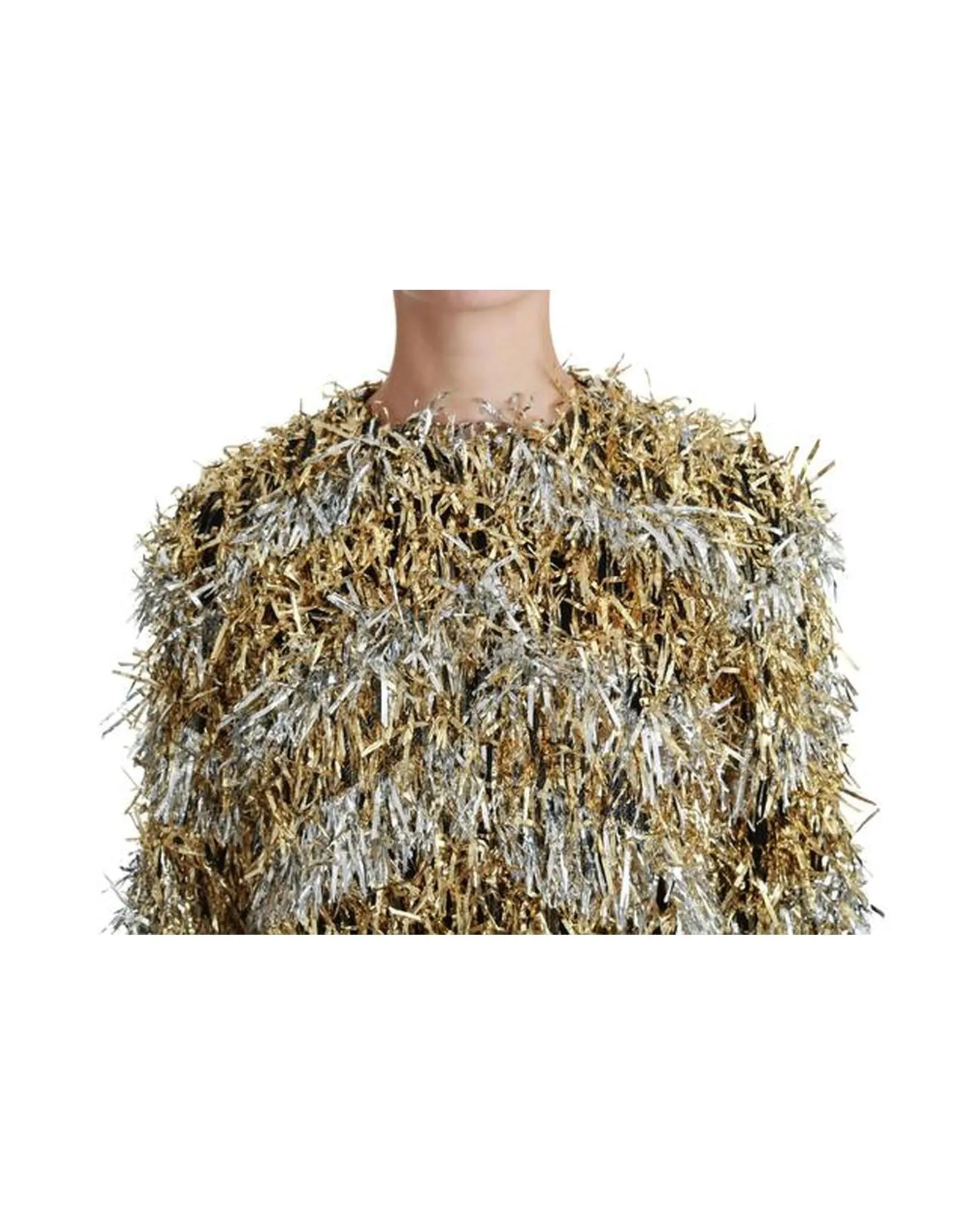 Gold Silver Cardigan Sweater Coat Jacket