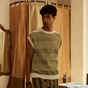 Green patterned Designer Vest | Summer essential |
