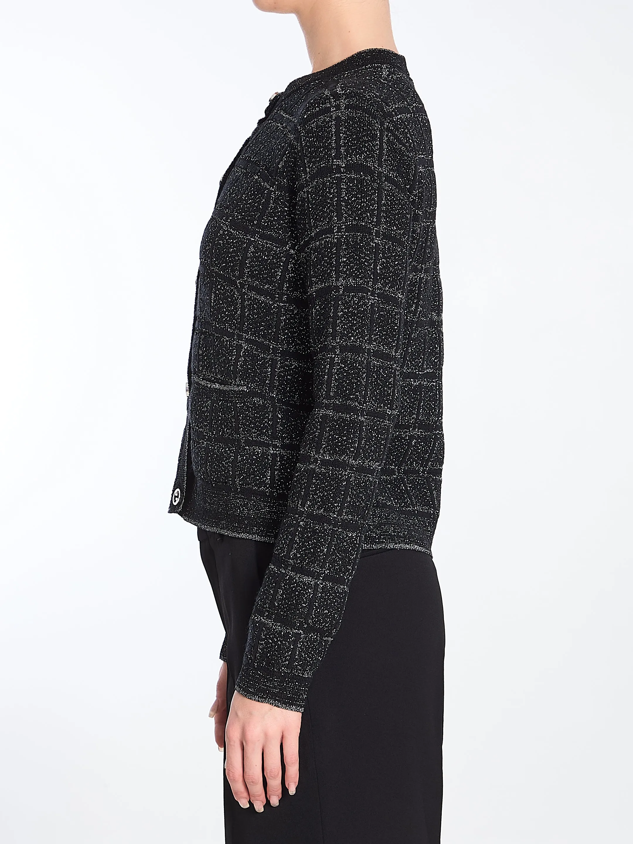 Gucci Wool And Lamé Check Cardigan