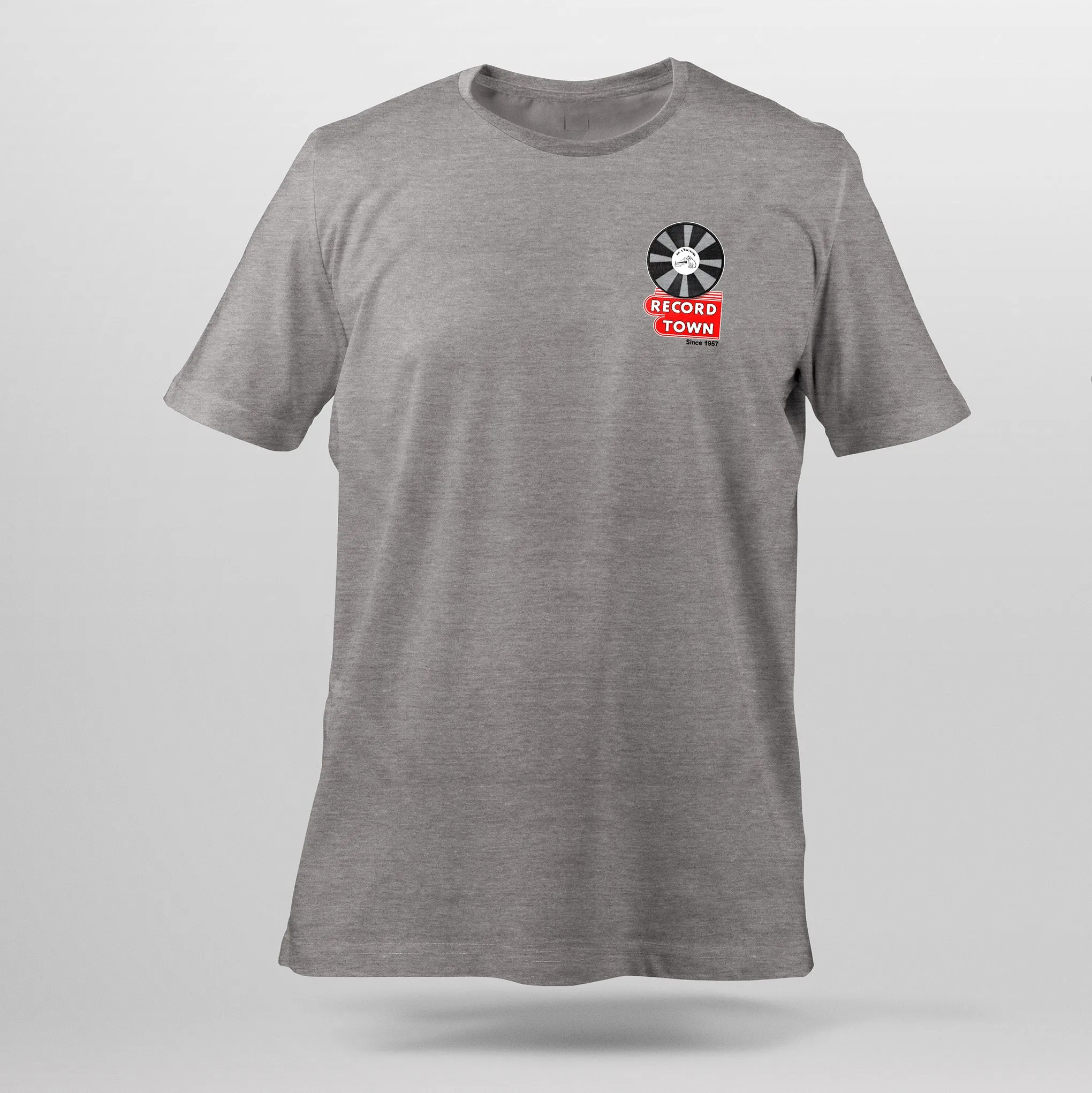 Iconic Record Town Sign T-Shirt in Gray