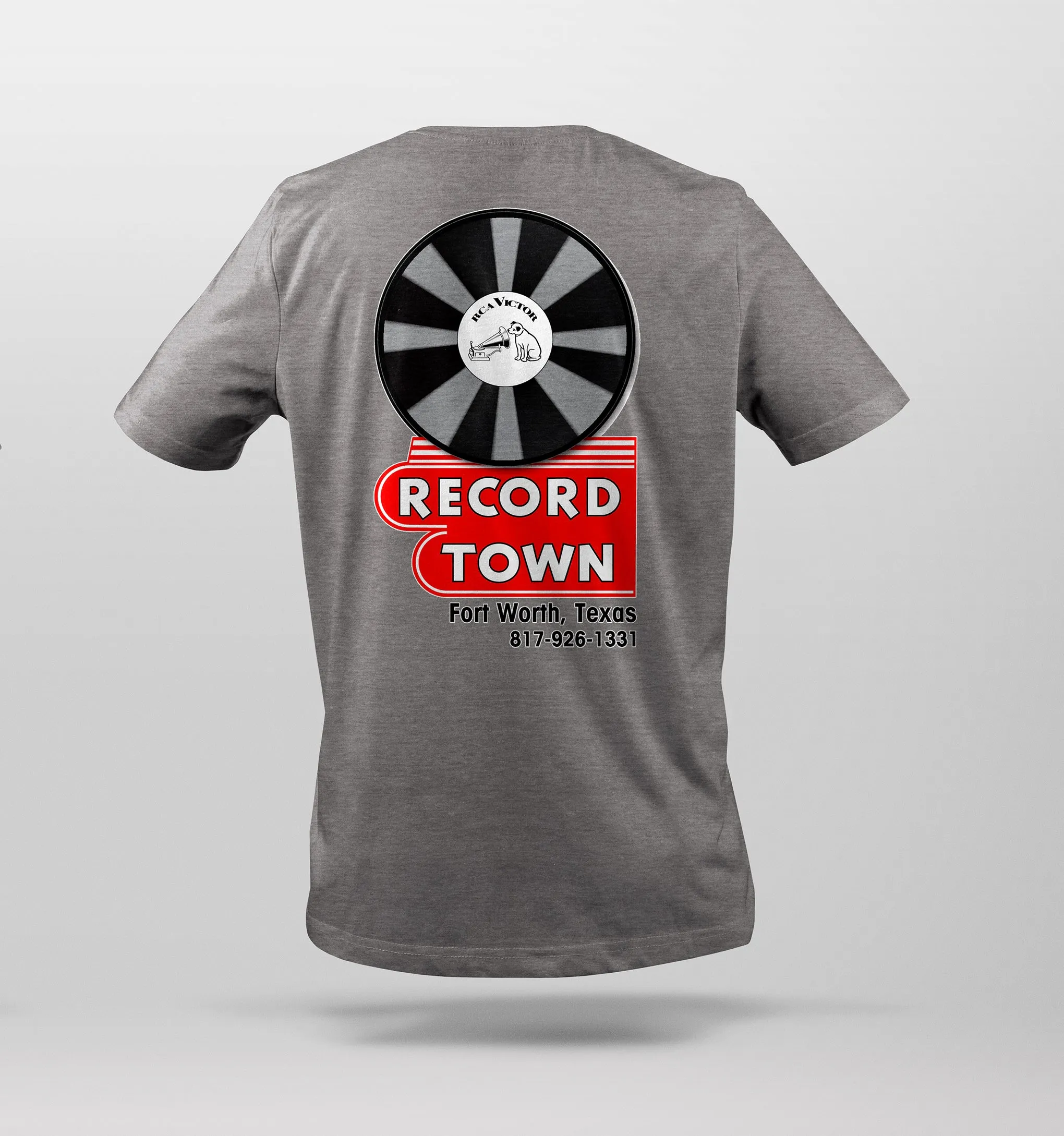 Iconic Record Town Sign T-Shirt in Gray