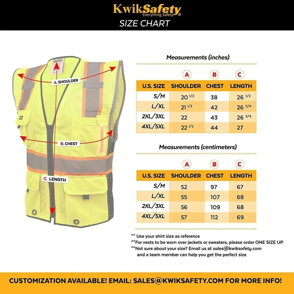 KwikSafety HEAD HONCHO Hi Vis Reflective ANSI PPE LED Class 2 Safety Vest