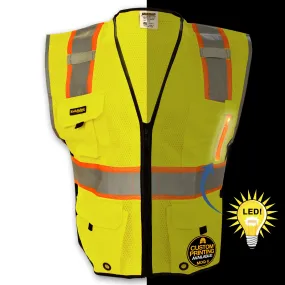 KwikSafety HEAD HONCHO Hi Vis Reflective ANSI PPE LED Class 2 Safety Vest