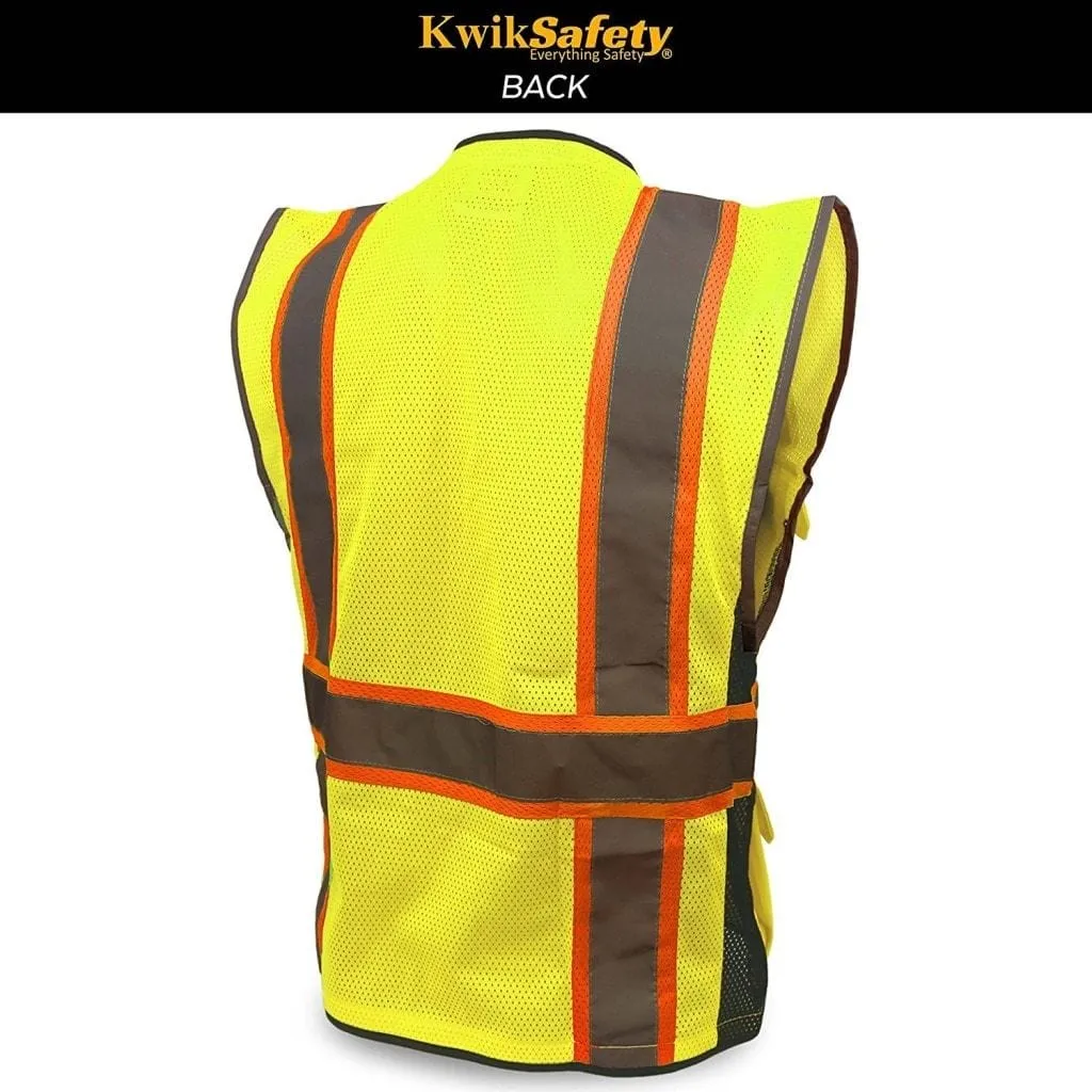 KwikSafety HEAD HONCHO Hi Vis Reflective ANSI PPE LED Class 2 Safety Vest