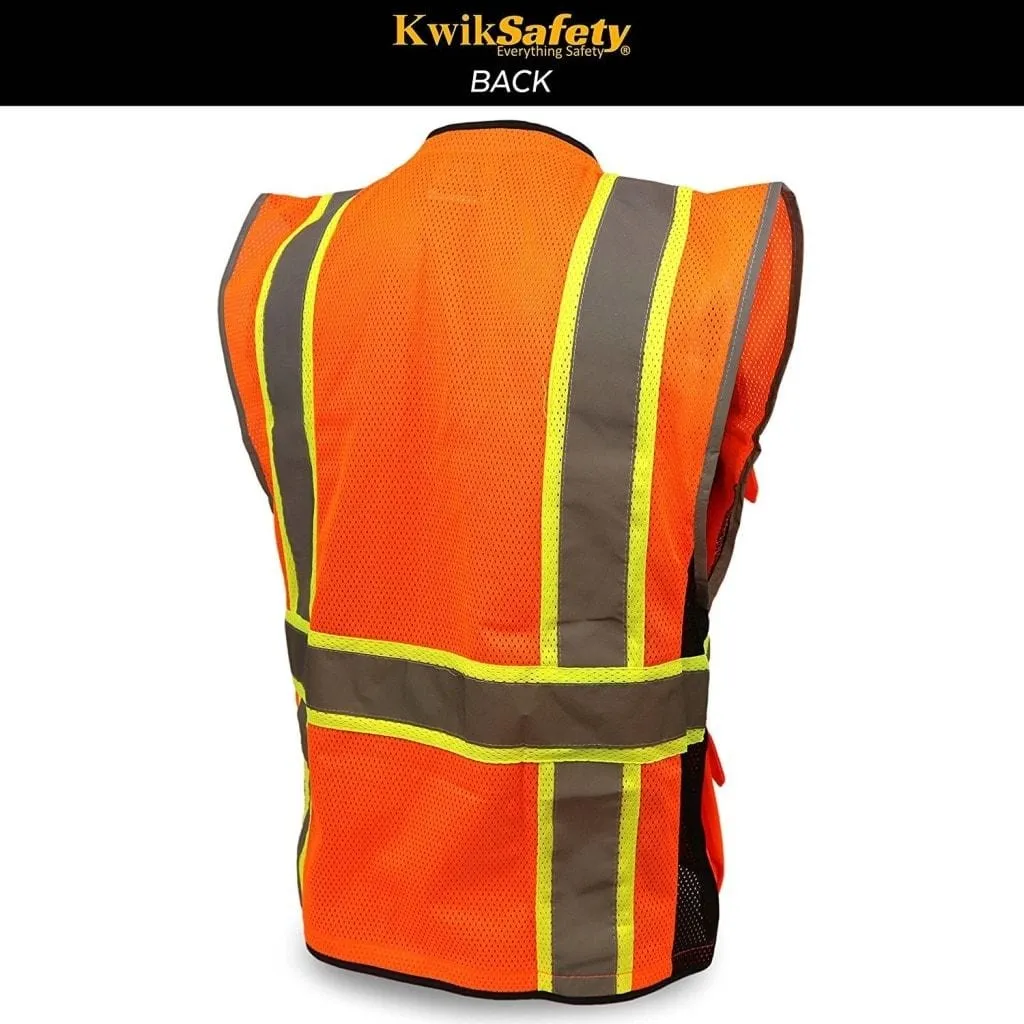KwikSafety HEAD HONCHO Hi Vis Reflective ANSI PPE LED Class 2 Safety Vest