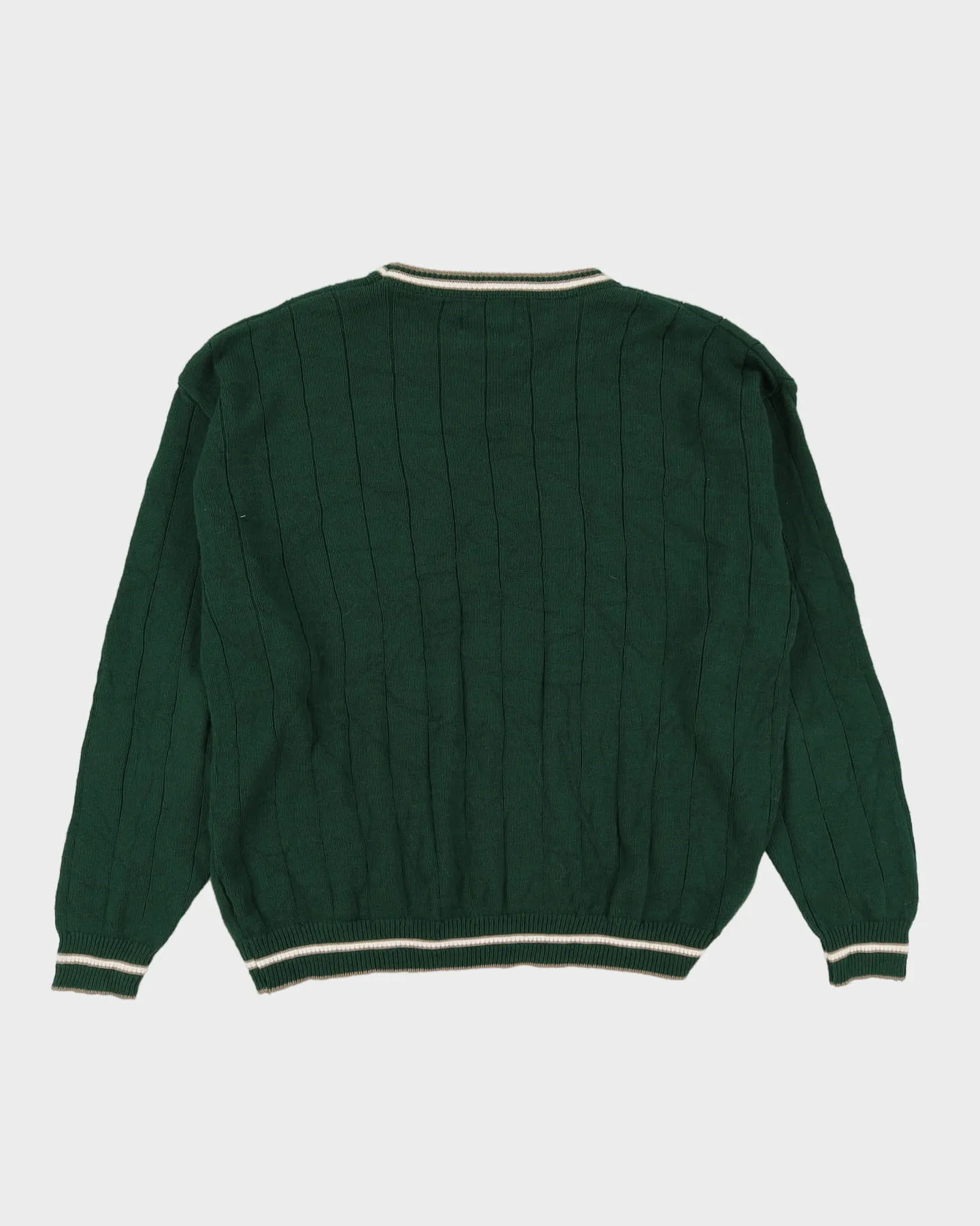 Lee Sport Green V-Neck Knitted Jumper - XXL