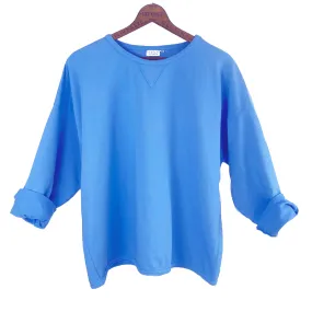 Leelanau Cotton Terry Boxy Sweatshirt (Ocean)