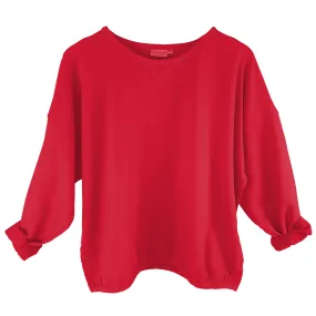 Leelanau Cotton Terry Boxy Sweatshirt (Scarlet)