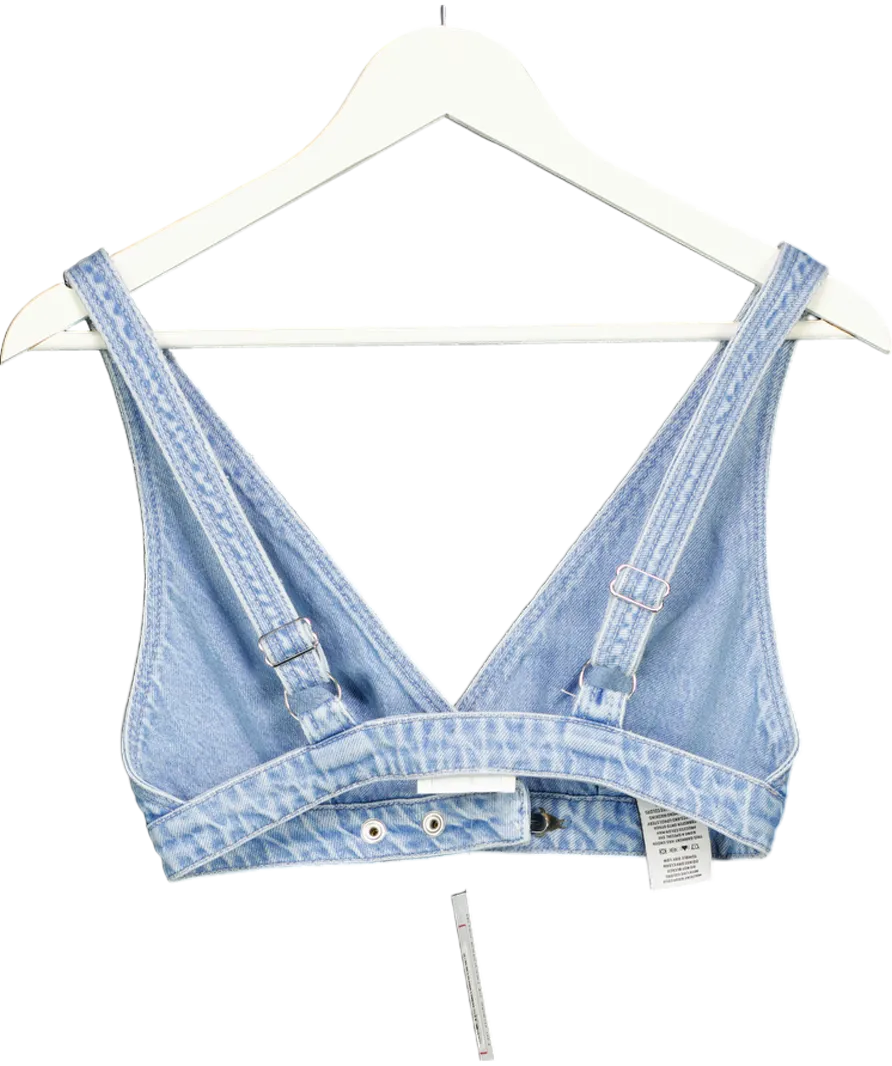 Lovers and Friends Blue Shae Denim Bralette Top UK XS