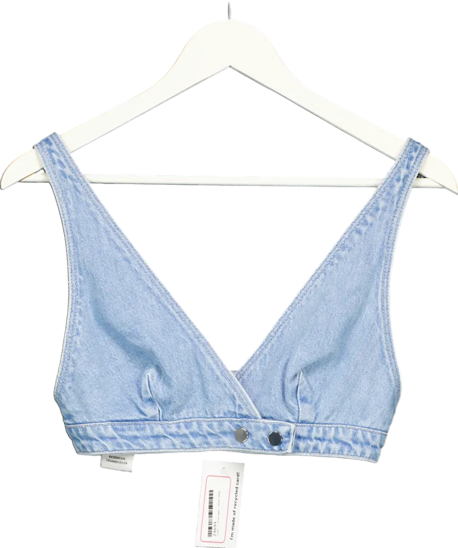 Lovers and Friends Blue Shae Denim Bralette Top UK XS