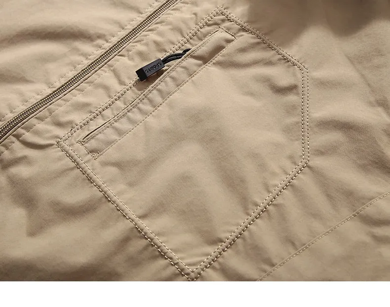 Men Outdoor Hiking Jackets Waterproof Hooded Windbreaker Coat