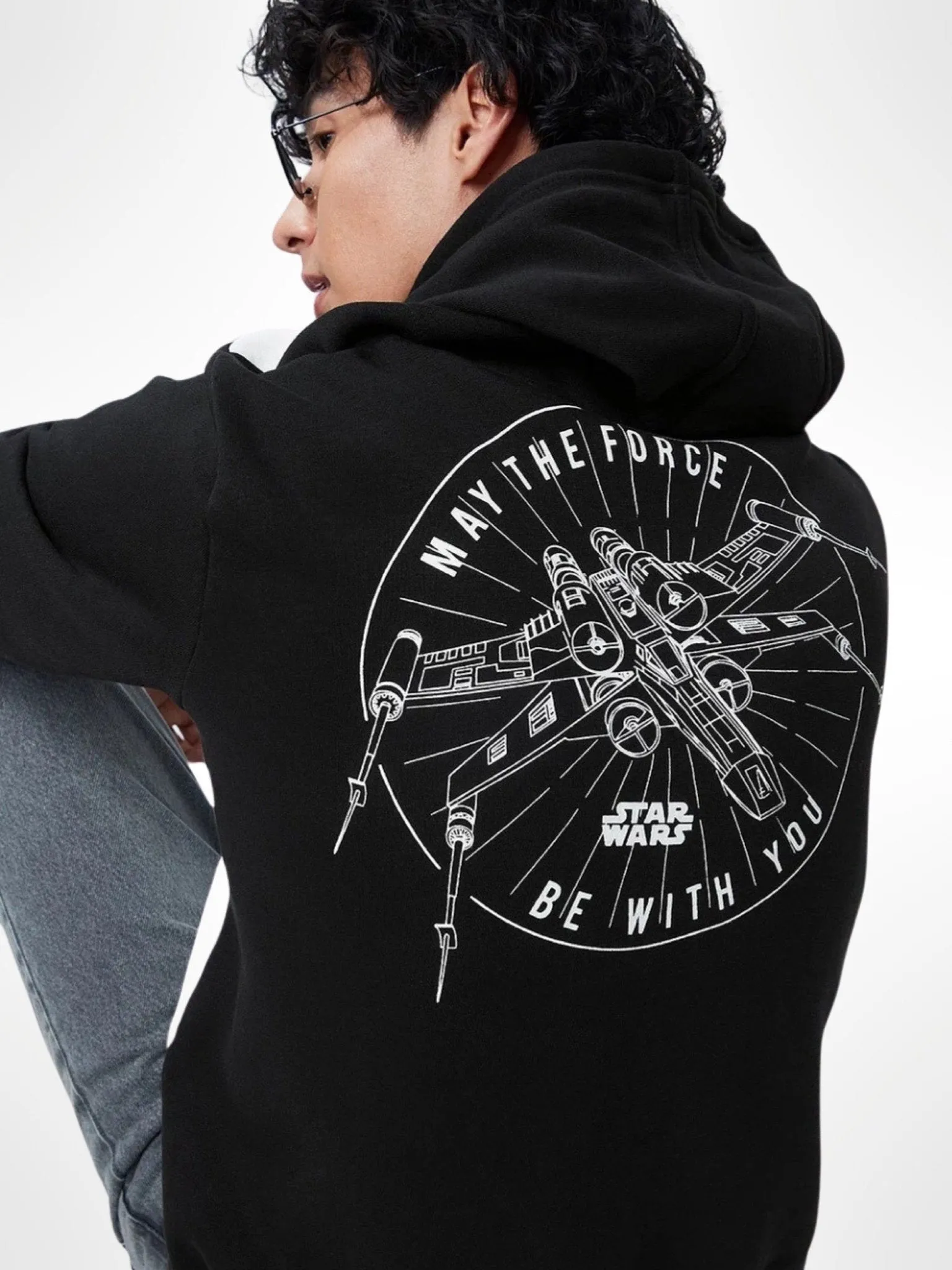 Men Printed Cotton Hooded Sweatshirt