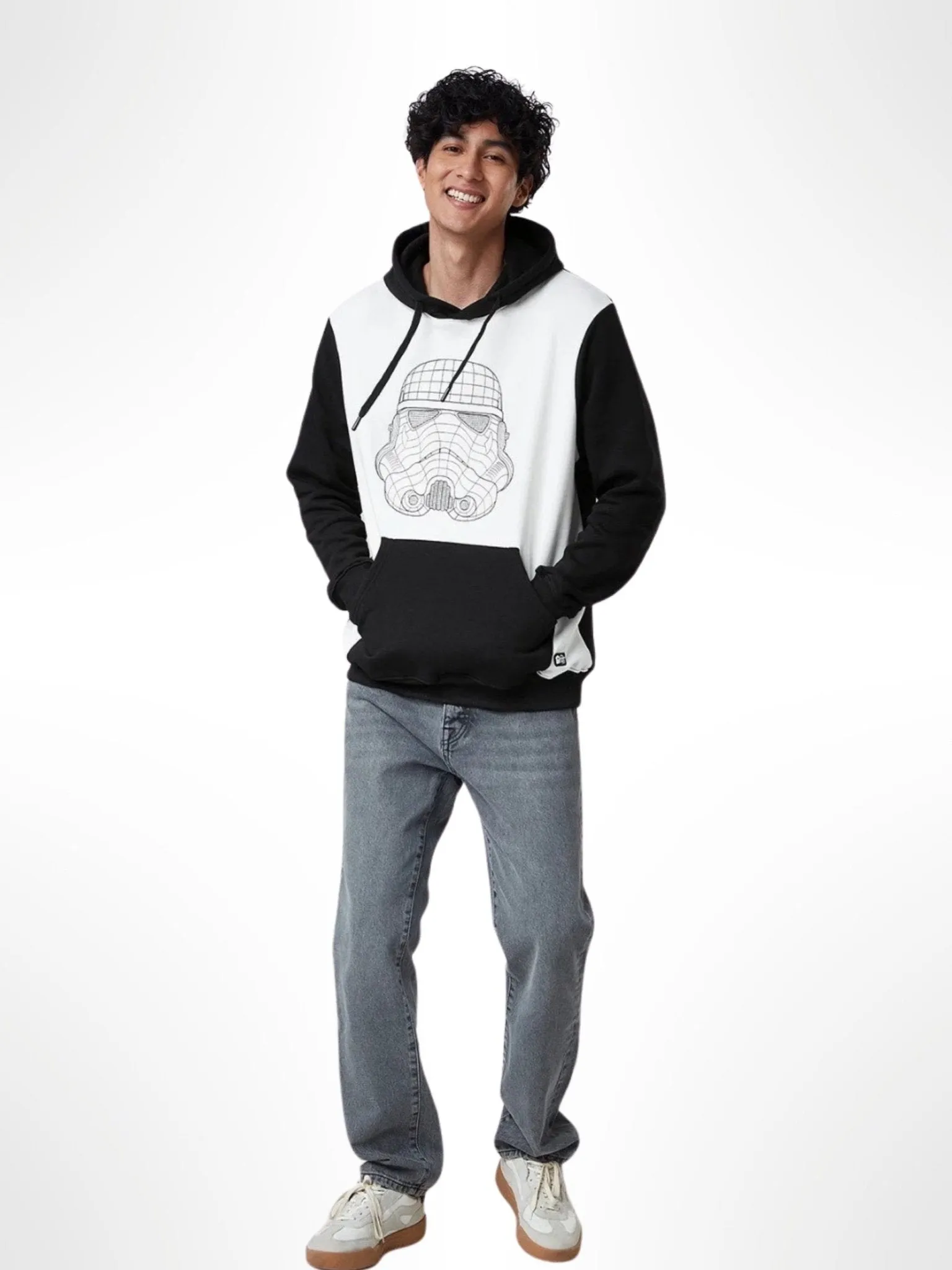 Men Printed Cotton Hooded Sweatshirt
