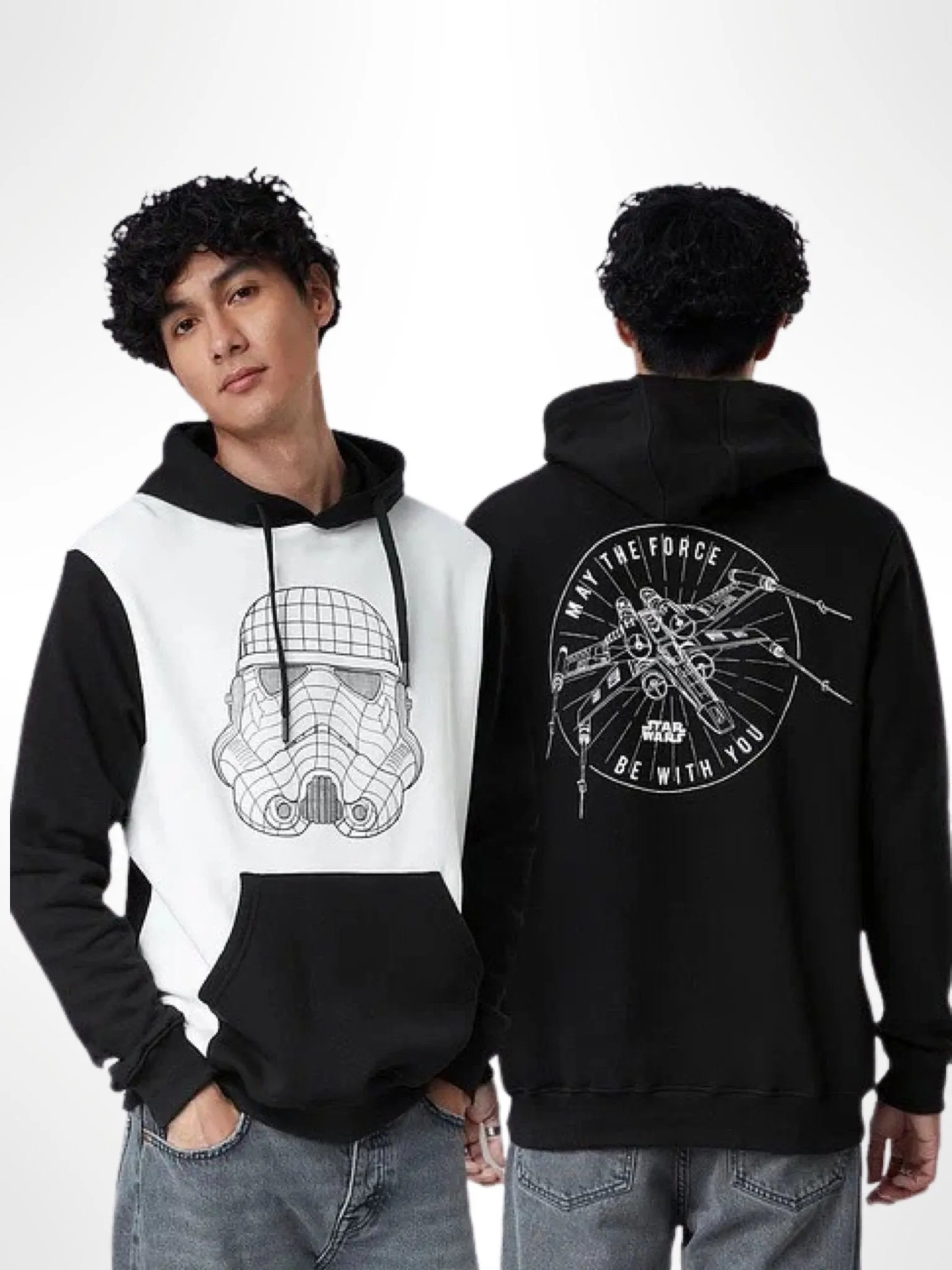Men Printed Cotton Hooded Sweatshirt