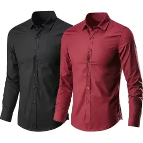 Men's Business Comfort Slim Fit Long Sleeve Shirt
