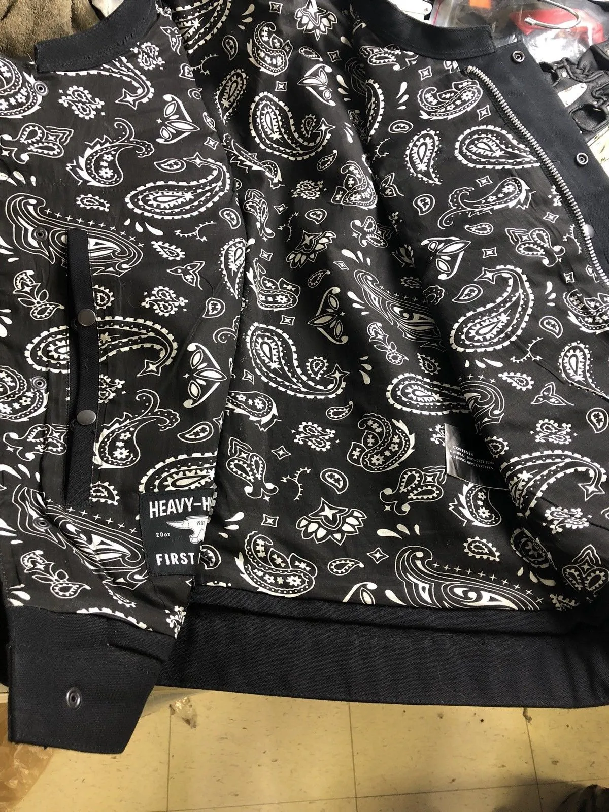 Mens Motorcycle Paisley Liner Collarless premium leather Son of anarcy Exterior Gunpocket Vest