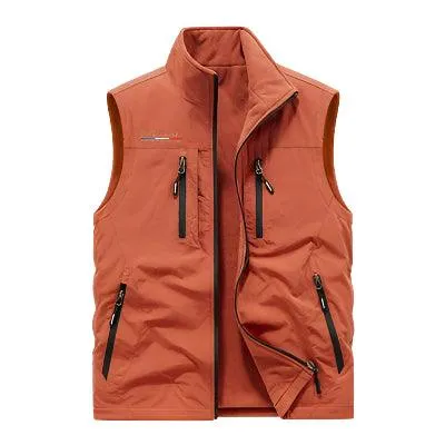 Men's Multi-Pocket Vest - Casual Outdoor Windproof Waterproof Sleeveless Jacket