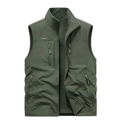 Men's Multi-Pocket Vest - Casual Outdoor Windproof Waterproof Sleeveless Jacket