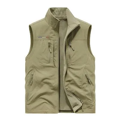 Men's Multi-Pocket Vest - Casual Outdoor Windproof Waterproof Sleeveless Jacket