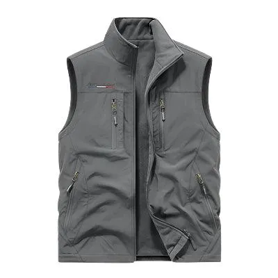 Men's Multi-Pocket Vest - Casual Outdoor Windproof Waterproof Sleeveless Jacket