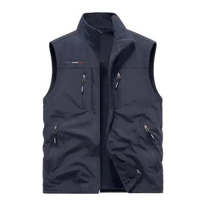 Men's Multi-Pocket Vest - Casual Outdoor Windproof Waterproof Sleeveless Jacket