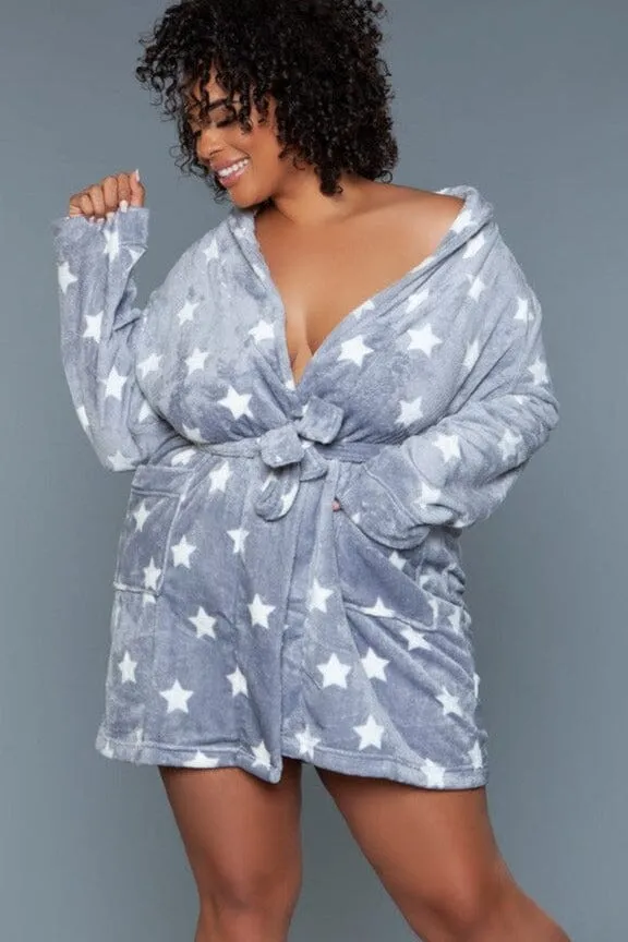 Mid-Length Plush Velour Robe