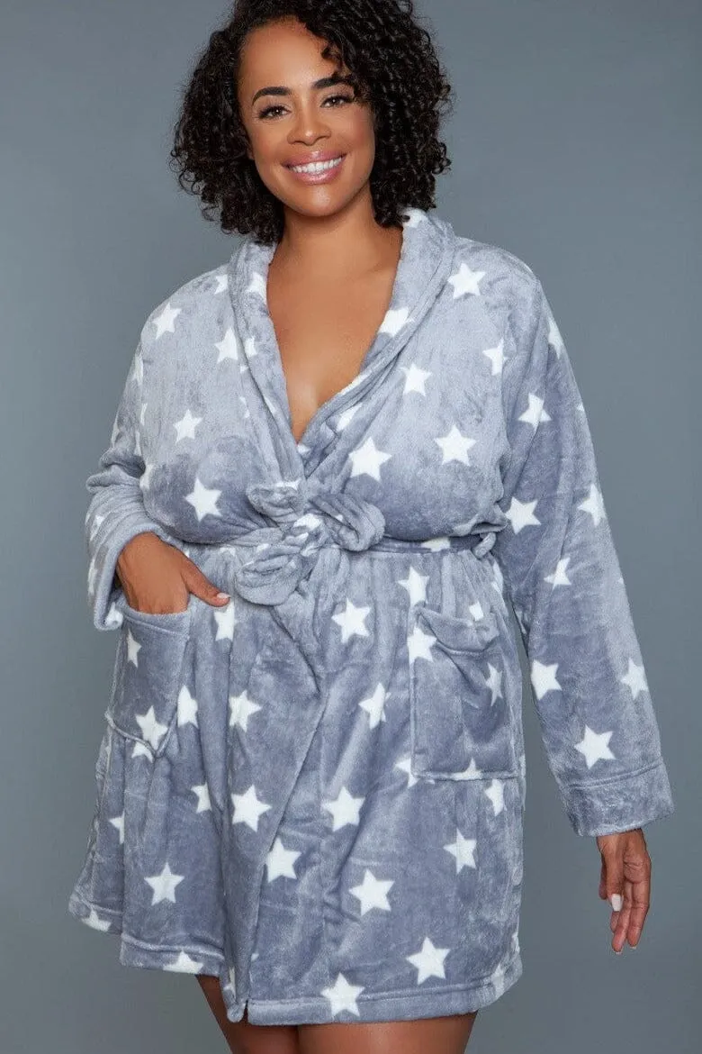 Mid-Length Plush Velour Robe